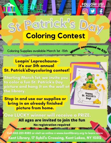 St. Patrick's Day Coloring Contest